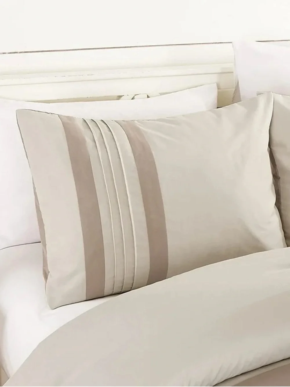 Luxury Cream and Taupe Geometric king 3 piece Comforter Set